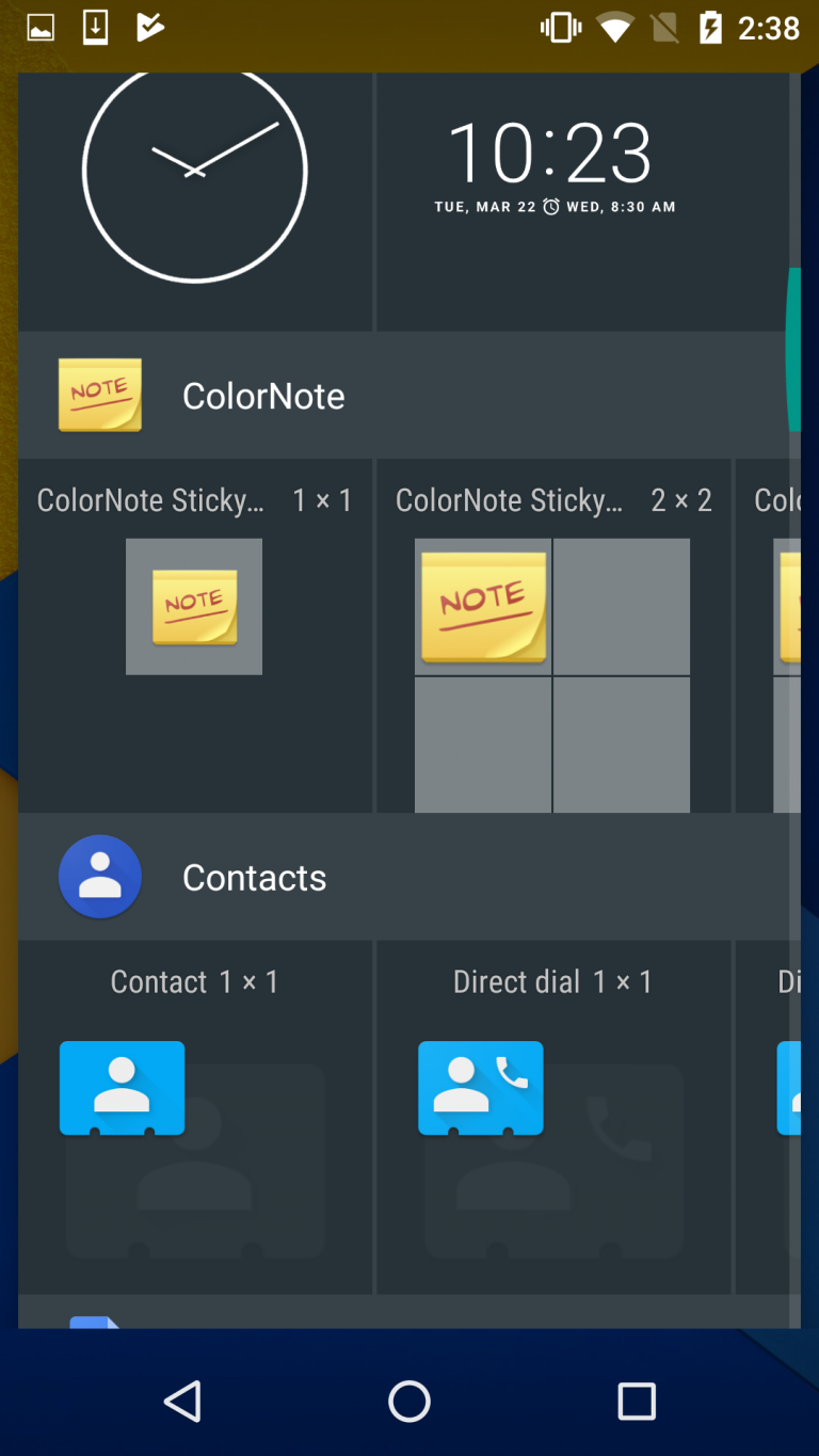 how to put contacts on home screen